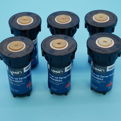 Orbit 2 in. Pop up Sprinkler Head with Brass Half Nozzle Lot Of (6)  54523