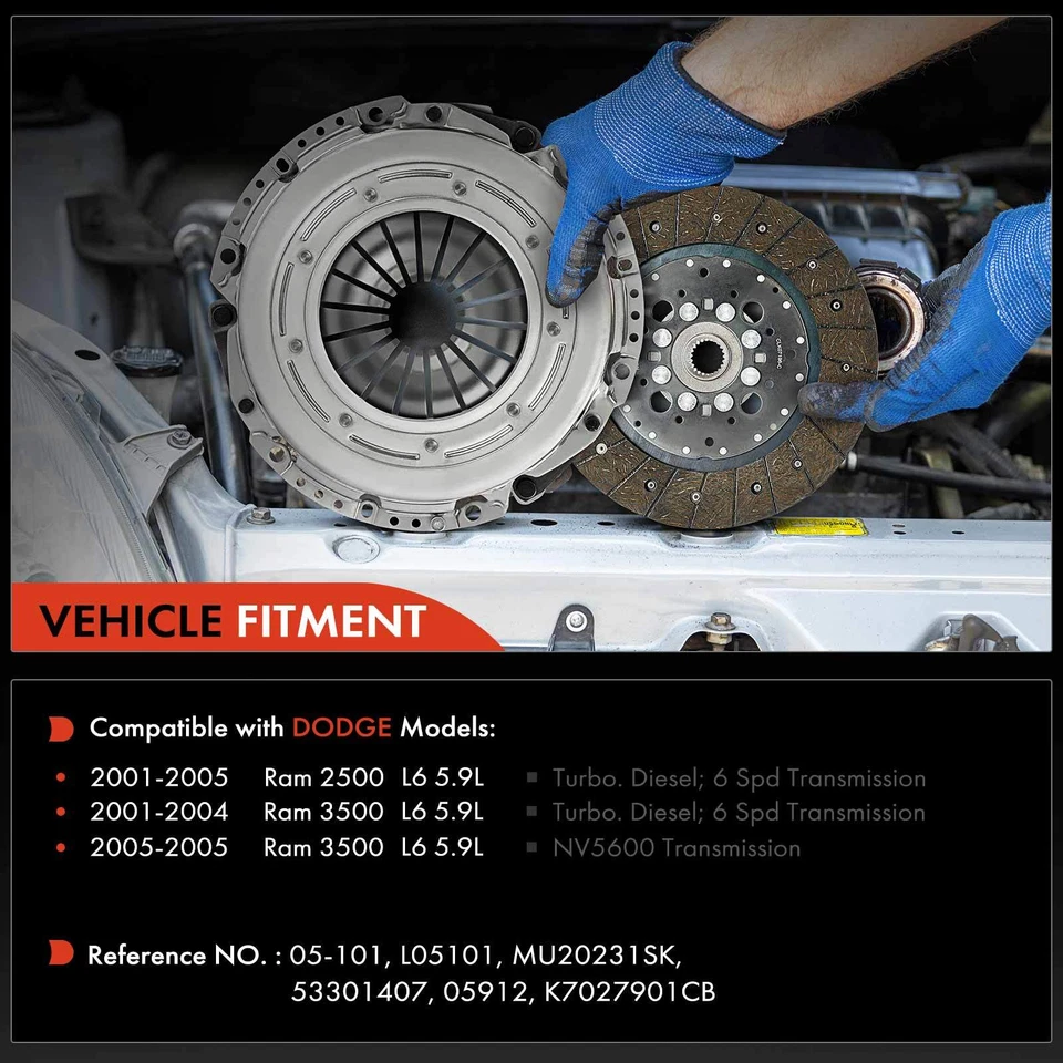 变速器离合器套件适用于道奇 Ram 2500 Ram 3500 01-05 L6 5.9L 柴油 6 速 — 第 2/4 张图片