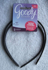2 Black Goody Ouchless Flex Less Pressure Hard Thin Head Bands Comfort Foam Tips