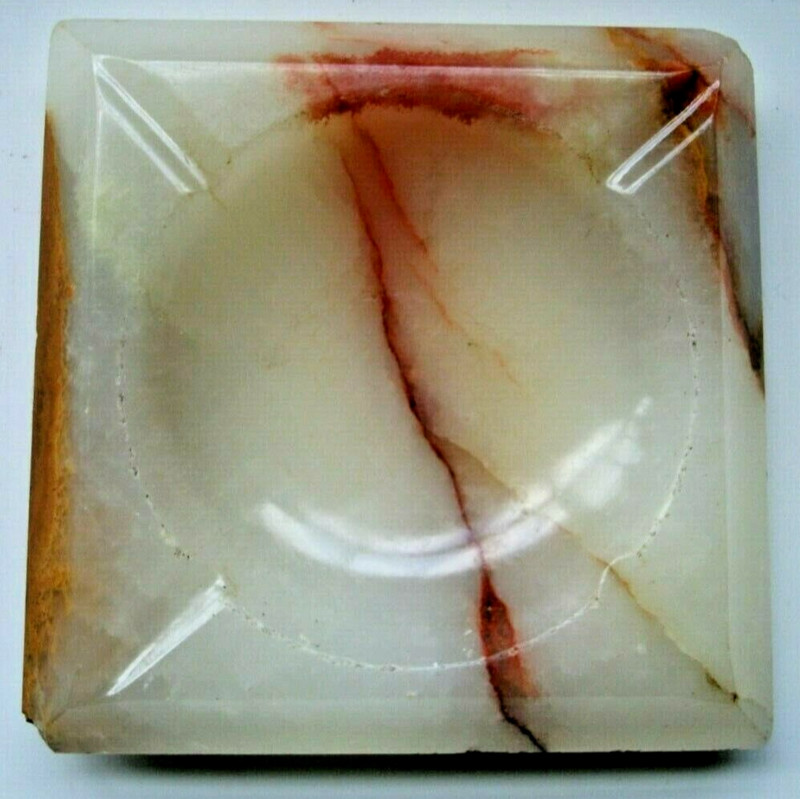 Onyx Collector Ashtray-Unique Striations- Keys/Jewelry/Candy/Change Or Use.
