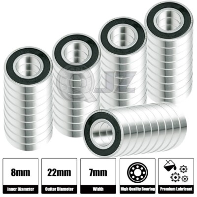 50x 608 Ball Bearing ABEC 5 Hi-Quality Bearing Skate Board LongBoard Replacement