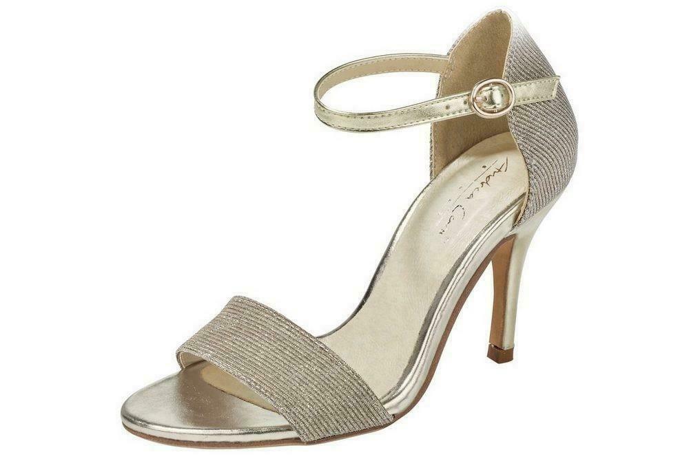 Original ANDREA CONTI Damen SANDALETTE Stiletto PUMP Sandale High Heels Gold 41 Original ANDREA CONTI Damen SANDALETTE Stiletto PUMP Sandale High Heels Gold 41