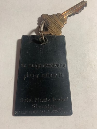 Hotel Maria Isabel Sheraton Motel Room Key Fob with Key Mexico City Mexico #823 - Picture 2 of 2