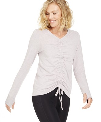 Tops for Women Plus Size XXL Ideology Pink V-Neck Ruched Front Athletic