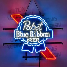 Pabsts Blue Ribbon Beer Neon Light Sign 19x15 With HD Vivid Printing Club Decor