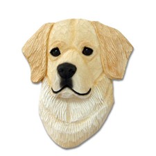 Golden Retriever Head Plaque Figurine Cream