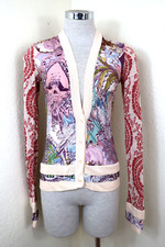 Christian Lacroix Knitted Embroidered Colorful Sweater Jacket Small Medium 4 5 6