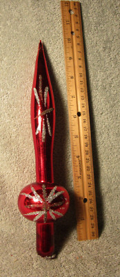 Eckardt & Sons  10'' Red & Silver Glass Treetop