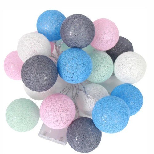 10/20 LEDS Fairy Lights String Cotton Balls String Lights Party Decoration - Picture 8 of 14