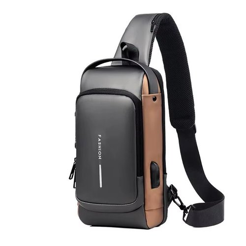 Herren Umhängetasche Leder Brusttasche Schultertasche Crossbody Sling Bag Männer - Bild 12 von 12