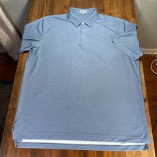 Peter Millar Polo Mens XXL Blue Geometric Summer Comfort Golf Performance READ