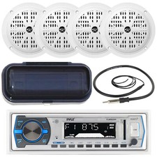 PLMRB29W Yacht Boat MP3 USB Radio 4 x Waterproof Stereo Speakers-Antenna-Cover