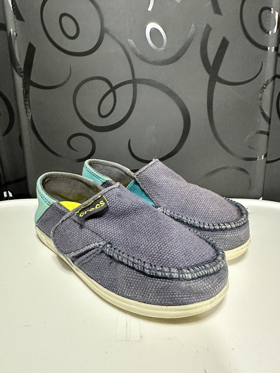 Crocs Kids Shoes Size 10/11, Santa Cruz Slip on Loafers Navy Blue