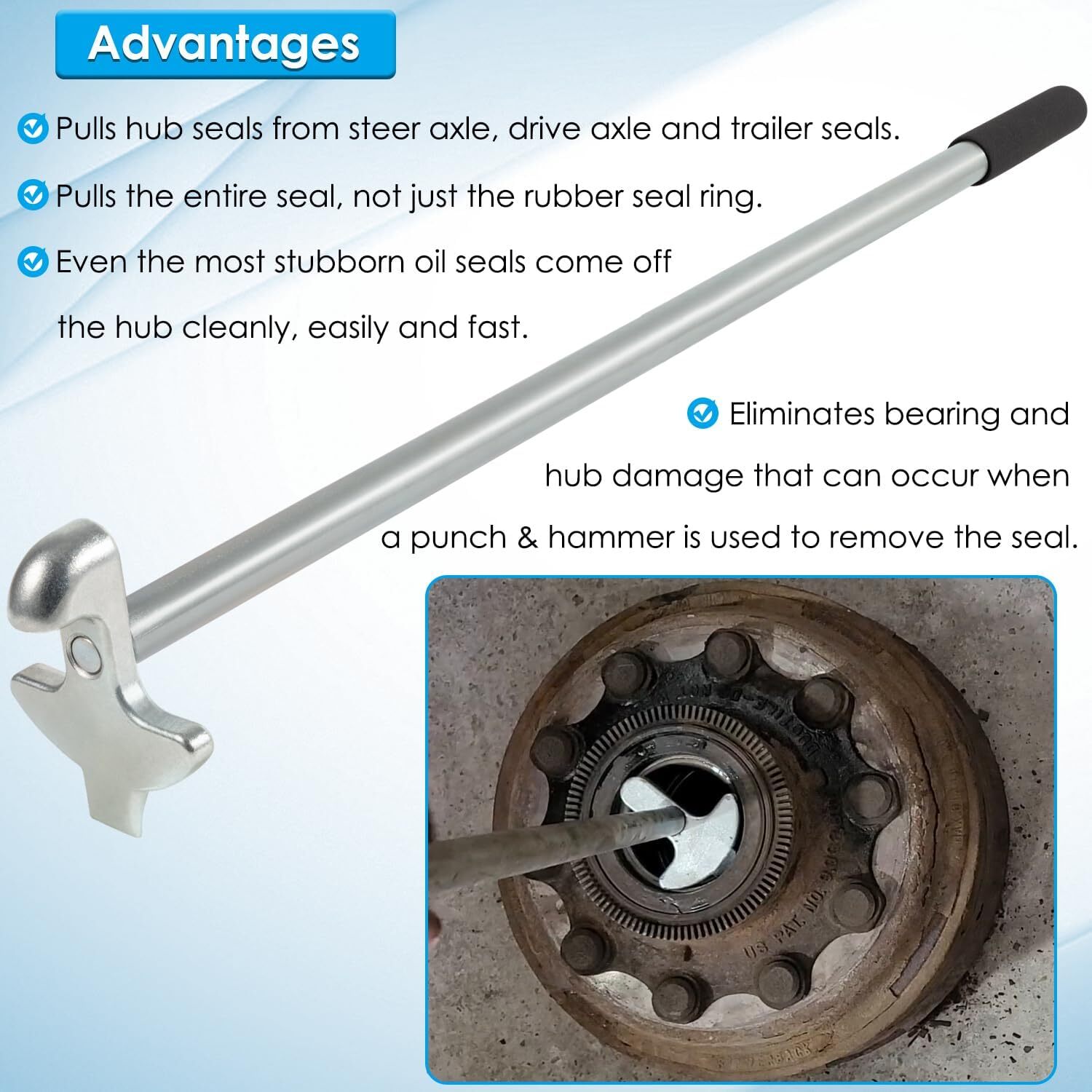 5085 Hub Oil Seal Remover Hub Puller for Trailer Truck Axles Removes Hub Seals