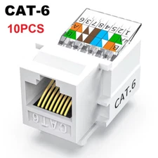 Rj45/Cat6 Tool-Less Keystone Jack Connector Adapter, Keystone Module 10PCS