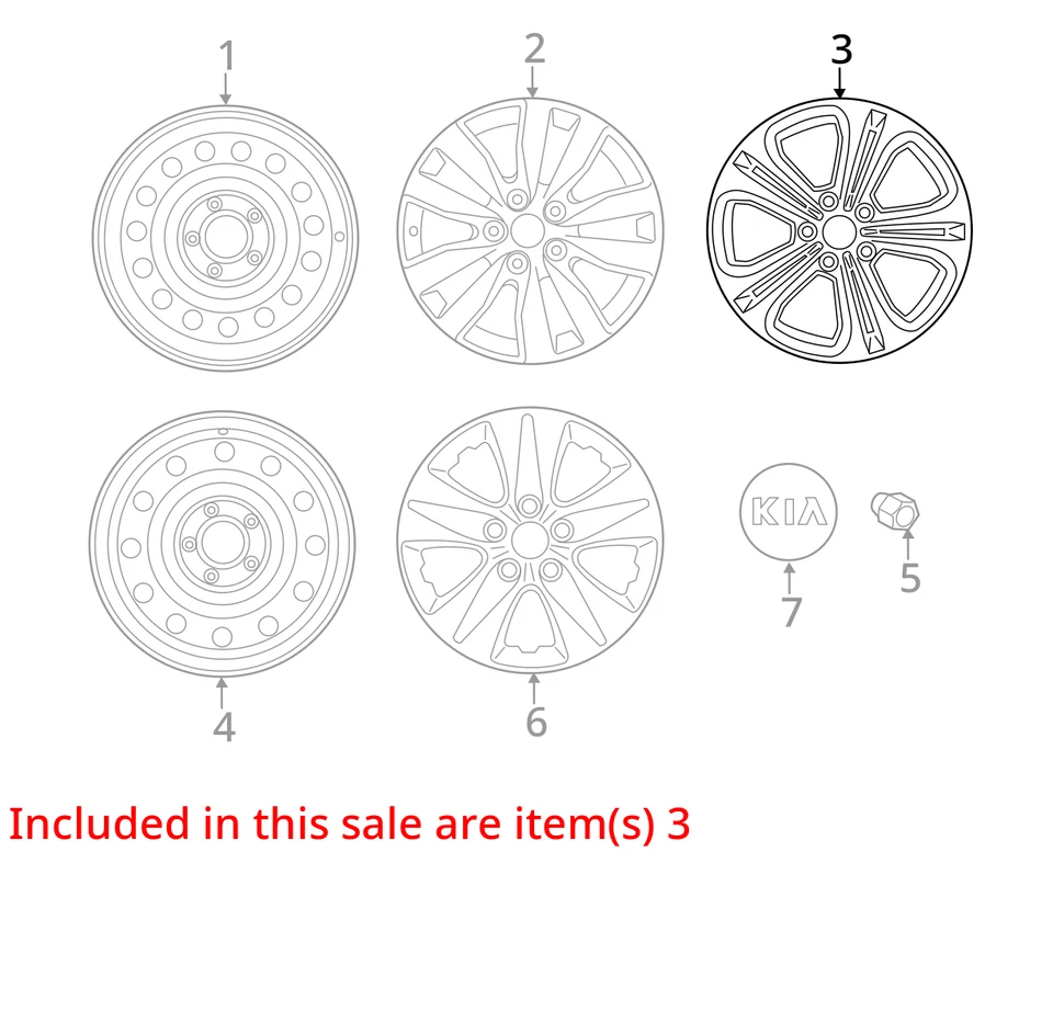 14 15 16 FORTE 17" WHEEL RIM 5 SPLIT SPOKE W/TPMS OEM R248 Foto 3 de 4