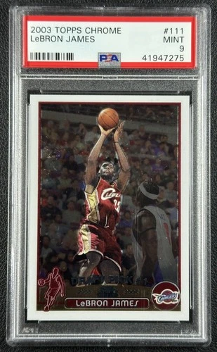 LEBRON JAMES PSA 9 2003-04 TOPPS CHROME #111 ROOKIE CARD RC CAVALIERS MINT