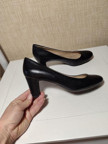 Women Ecco Heels Black Leather 39 #3QNU