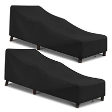  Waterproof Patio Chaise Lounge Cover, 2 Pack of 80"L x 30"W x 26"H - 2 Pack