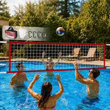 Pool Volleyball Net Replacement, Heavy Duty PE Net with Adjustable Length 15-30