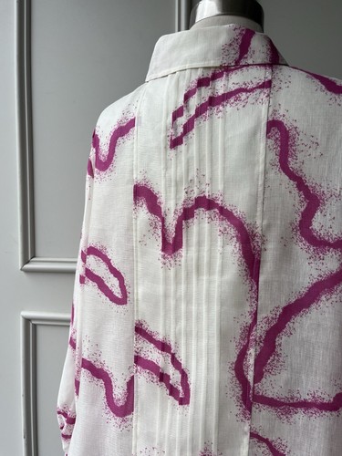 COUNTRY ROAD print pintuck detail shirt abstract grape | SIZE: 14, L | $199 new - Picture 14 of 15