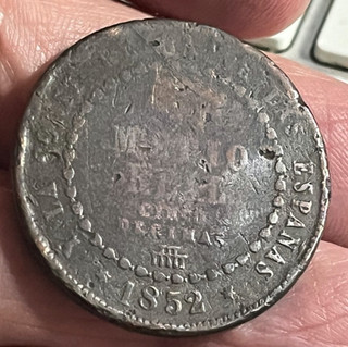 Cincin19 ISABEL 2ª Escaso Medio Real 1852 Segovia 18 66gr