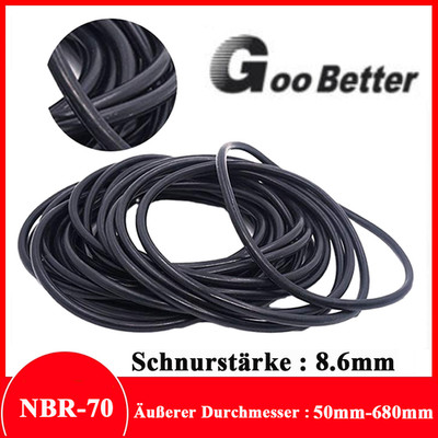 Gummiring NBR Abdichtung O-ring NitrilO Ring Oring Dichtung Ölringe Stärke 8.6mm