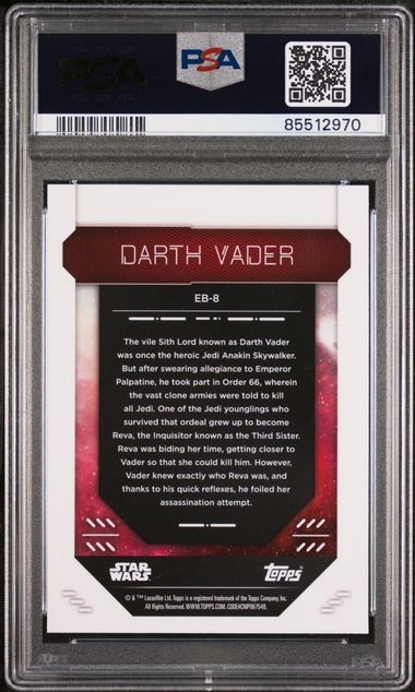 2023 TOPPS FINEST STAR WARS DARTH VADER EXTENDED BASE #E88 PSA 10 view 2