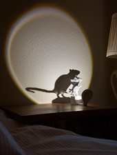 Schattenlampe, Nachtlicht, Lampe, Skulptur, Ratte, Wanderratte,  Maus, Tier