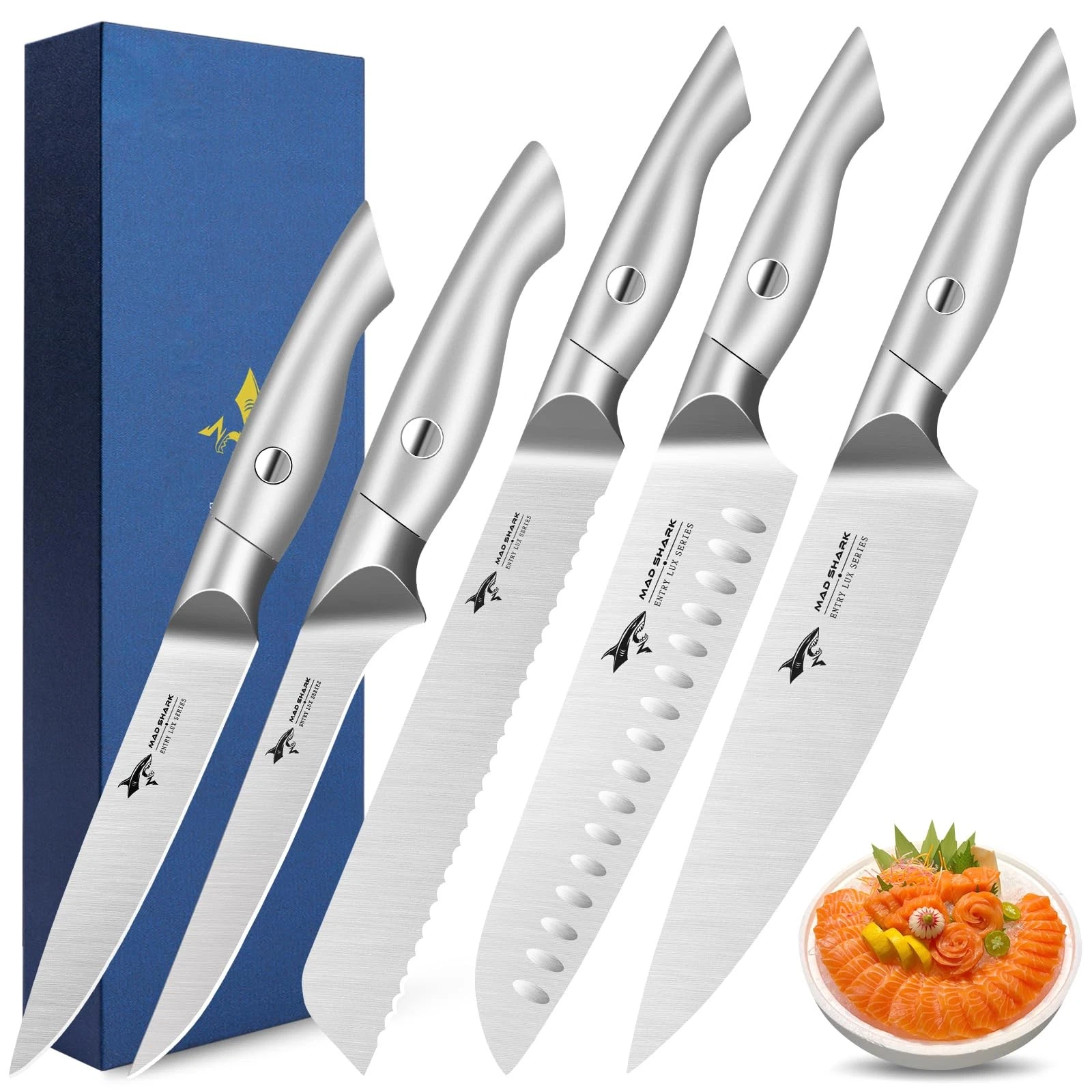 Kitchen Set, 5PCS Sharp Ultra Chef Set, High Carbon Stainless Steel Set with ...