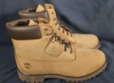 Timberland Premium 6'' WP Boot Beige Nubuck Dark Brown Men SZ 14 W/L New With Box