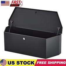 36x12x12 Black Steel Truck Tongue Tool Box Trailer Flatbed Storage Toolbox