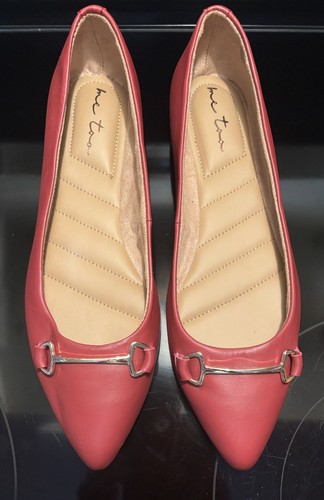 Graca Red Leather Me Too Ballet Flats 7.5