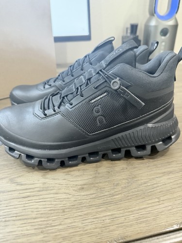 On Cloud Women’s 5.5 Hi Waterproof Hiking Shoes All Black NWB 🔥 - Picture 11 of 19