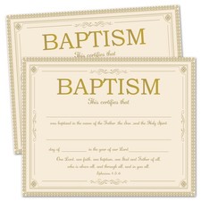 25 Baptism Certificates for Church 8 x 10" Baby Dedication Certificate Paper ...