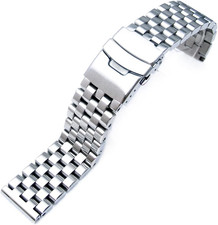 Miltat 22Mm Straight End Universal Watch Band, Engineer Screw-Links Design