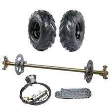 29" Go Kart Rear Axle Kit Brake Disc Sprocke Hub 6" Wheels for Drift Trike Quad