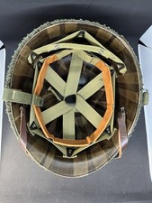 Mint Original WW2 US M1 helmet with net Front Seam Swivel Bale