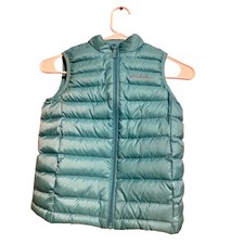 EDDIE BAUER Girls Aqua Teal Puffer Vest Size XS 5/6 Down Lightweight