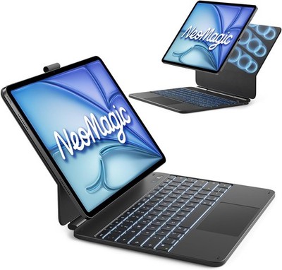 Inateck Tastatur für iPad Air 13'', Pro 12.9'', 7 Farben 3 Stufen Hinterleuchtet