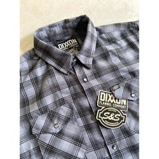 Dixxon Flannel Co. Shirt Mens XLT Gray Plaid S S Teardrop Performance Pearl Snap