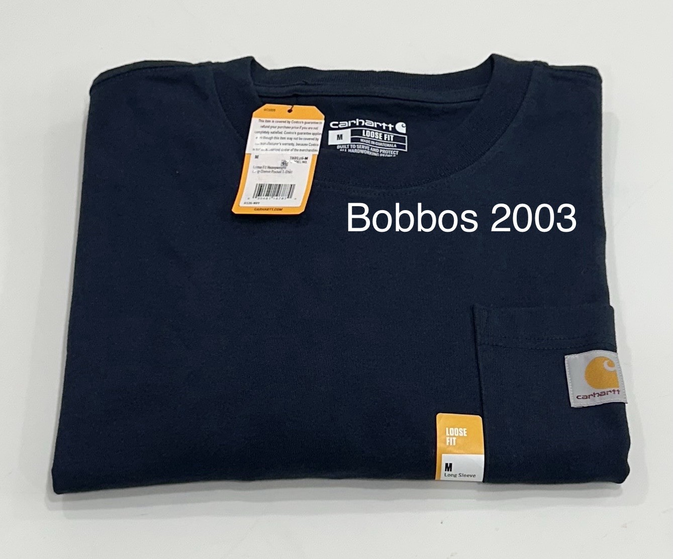 Carhartt Men's Loose Fit Long-Sleeve Pocket T-Shirt, Navy, Size M