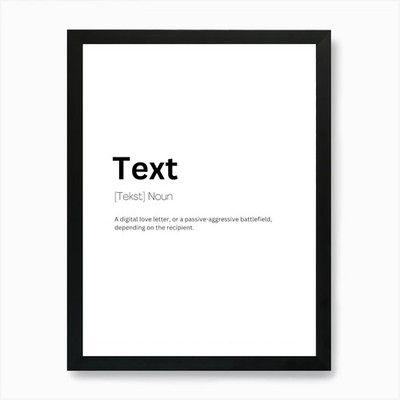 Text Definition Meaning Art Print Framed Wall Art Poster Canvas Print Picture
