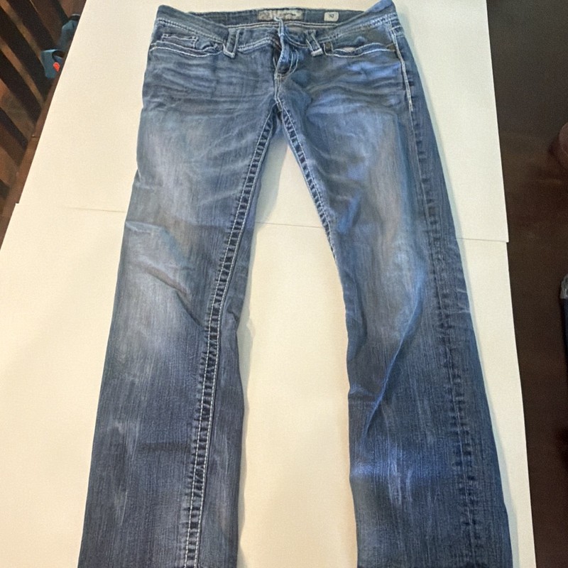 BKE Women's Bootcut Jeans Medium Wash Blue Denim Slim Fit 5-Pocket Logo