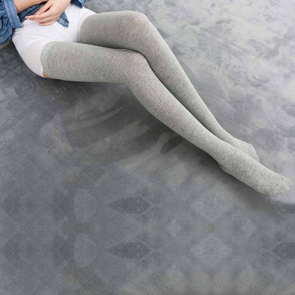 Calcetines de algodón hasta el muslo por encima de la rodilla medias de algodón extra largas para mujer