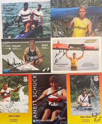 Olympia, Konvolut, 7 Autogrammkarten AK, Kanu, Dittmer, Schuck, Bach, Zabel