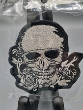 Sugar Skull Patch 3" x 3" Embroidered Patch Iron-On Biker Retro Emo Gothic Y2K