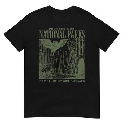 Protect Our National Parks Mothman Cryptid Weirdcore Horror T-Shirt
