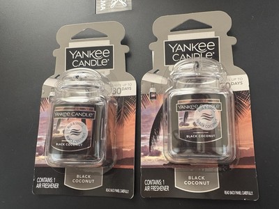 Yankee Candle, Car Jar Ultimate Hanging Air Freshener, Black Coconut,  2 Pack