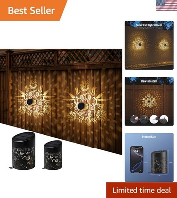 Solar Decorative Mandala Lights 2 Pack, Solar Fence Wall Step Deck Lights Out...